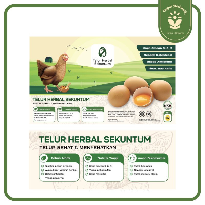 

Telur Herbal Sekuntum isi 15pcs - Telur Sehat, Organik dan kaya Omega