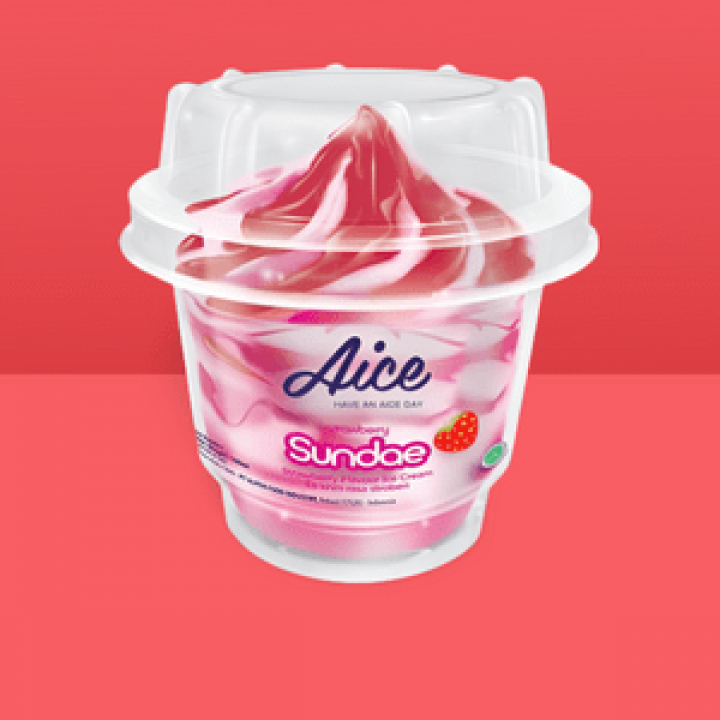 

aice sundae strawberry - es krim aice strawberry sundae - es krim cup strawberry