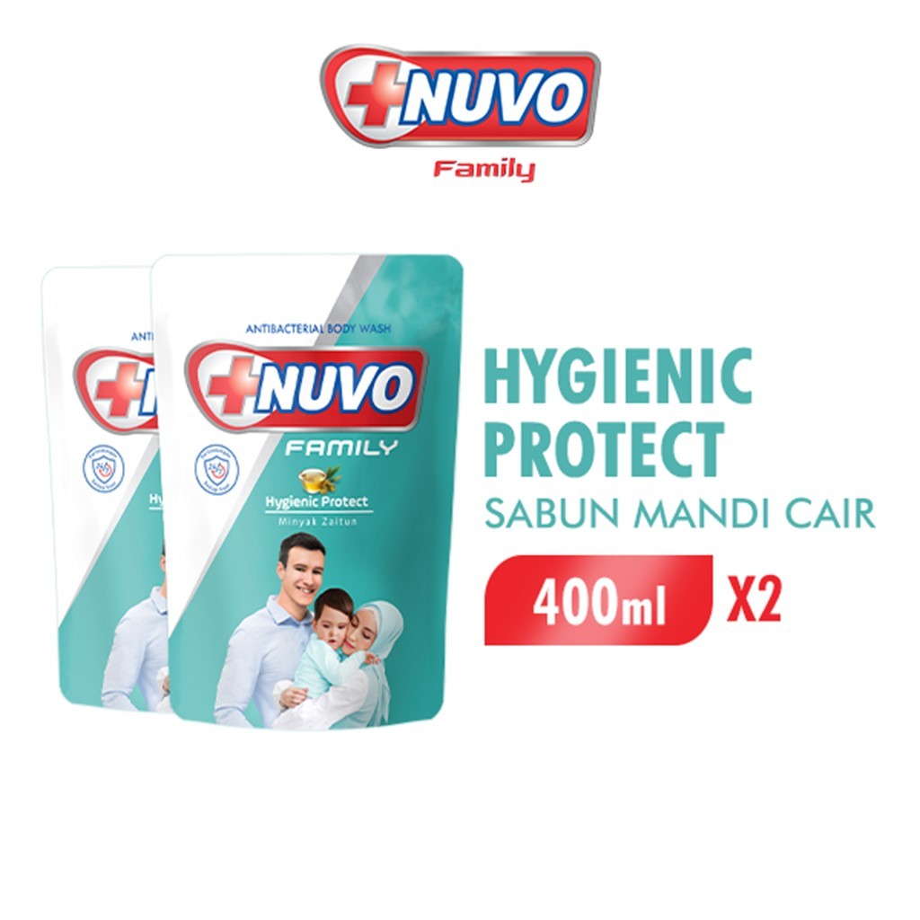 Nuvo Family Sabun Mandi Cair Hygienic Protect Pouch 400 ml x2