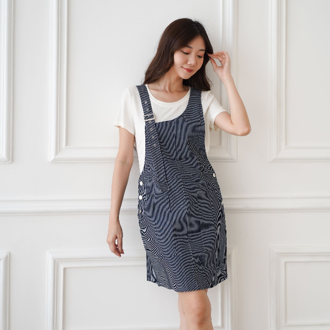 Eloise Dress  / Terusan Gantung Wanita / Terusan Gantung Jeans / Terusan Wanita Kekinian / Terusan W