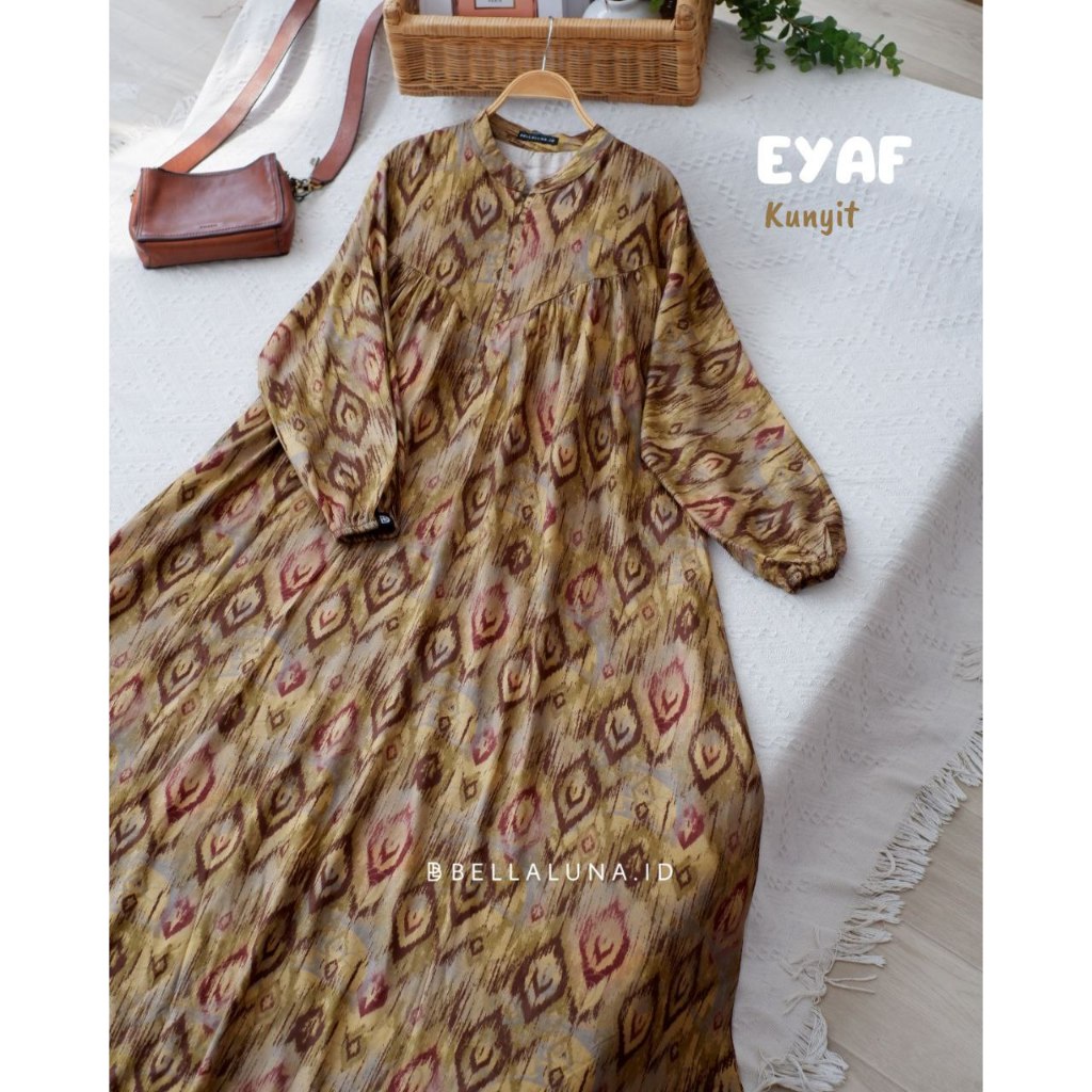 Home Dress Sugarbelle - Eyaf "Kunyit" By Bellaluna.id