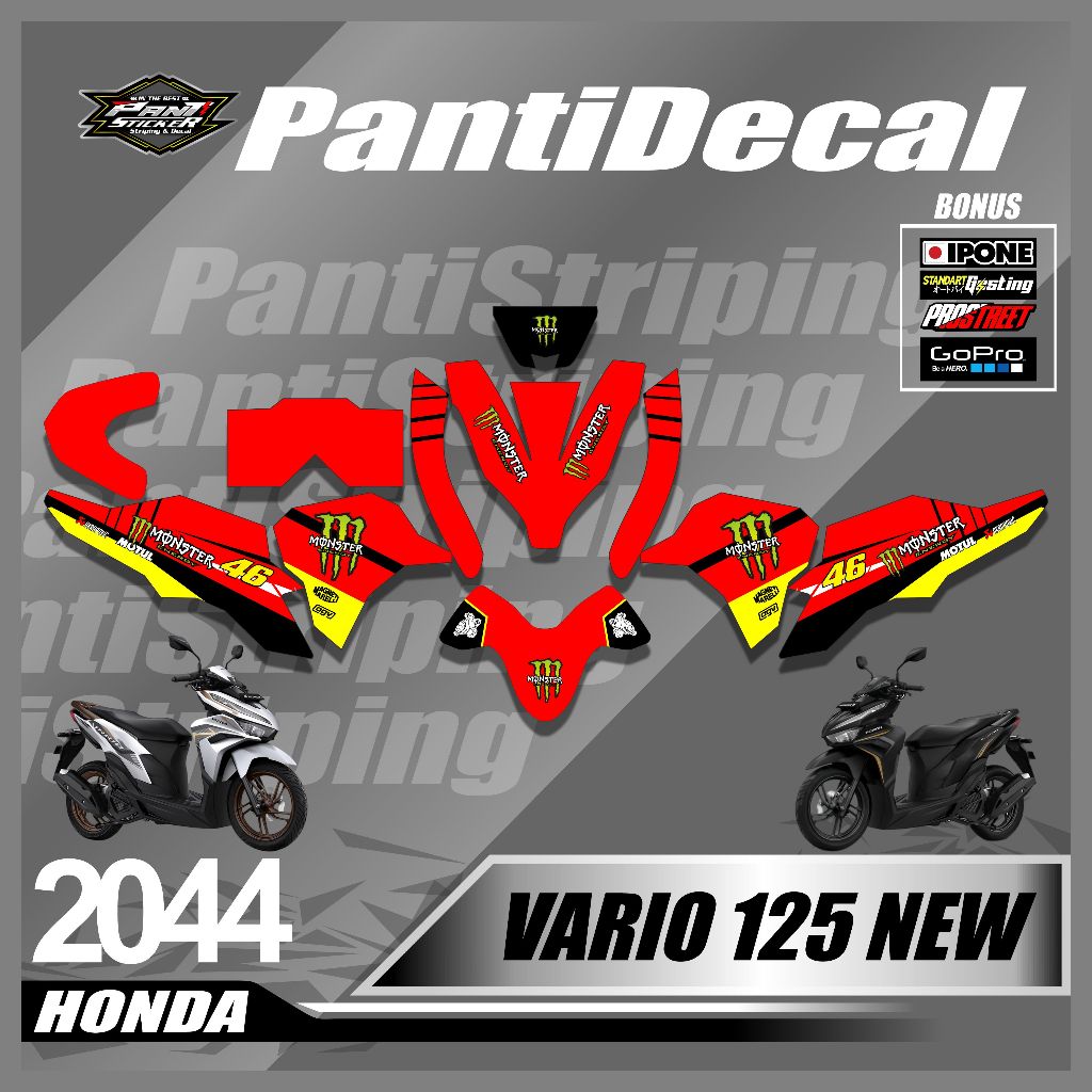 Stiker Decal Motor Vario 125 New Desaind Simple FullBody - skotlet Decal Vario 125 new FullBody Prem
