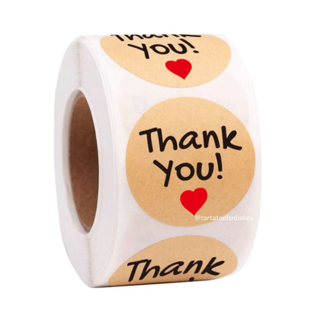 

Sticker Thankyou l Sticker Handmade With Love l Kotak Cup Cake l Hampers Kue l Satu Roll (500 PCS)