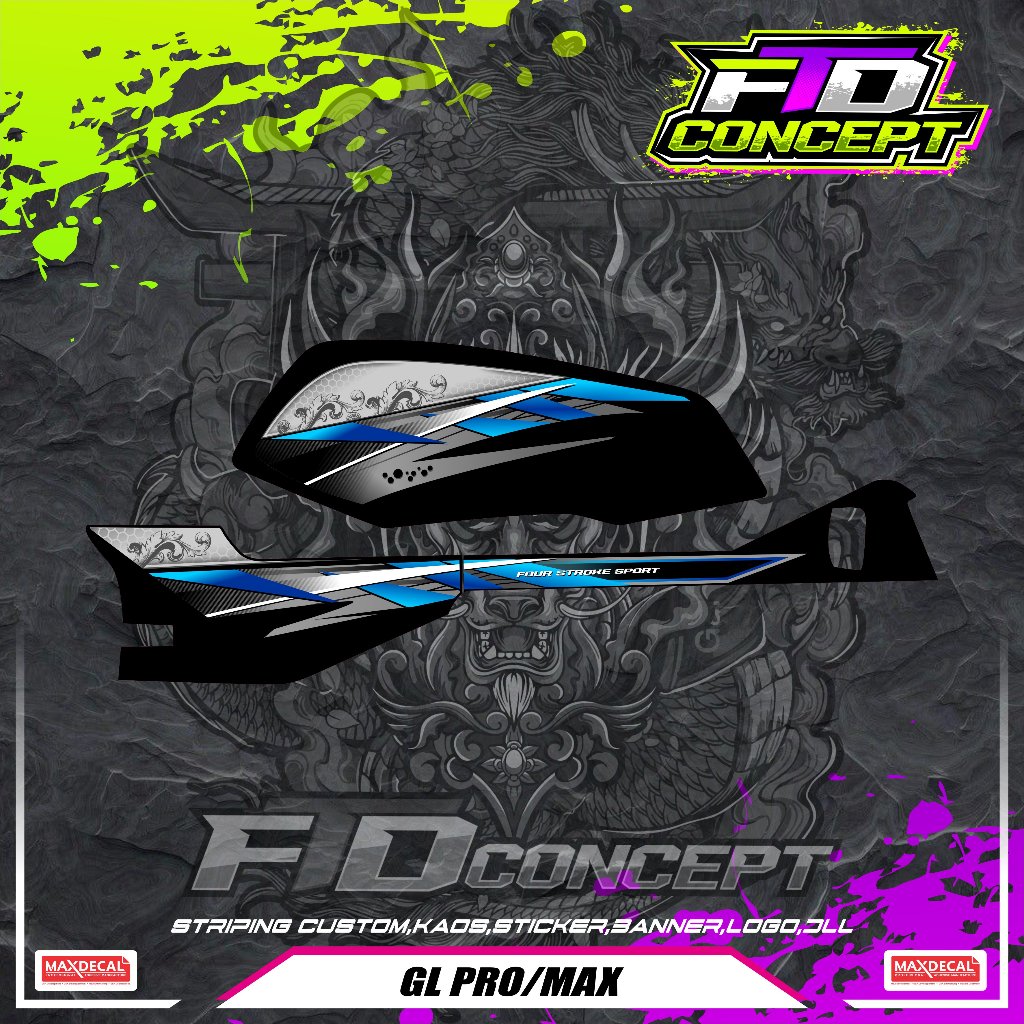 striping gl pro / max transparan uv max decal variasi gl pro / max