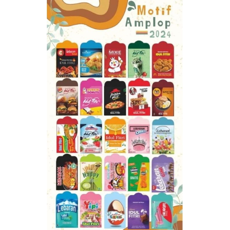 

AMPLOP LEBARAN TERBARU SIAP PAKAI MOTIF VIRAL SNACK ATM RESTO UKURAN MEDIUM