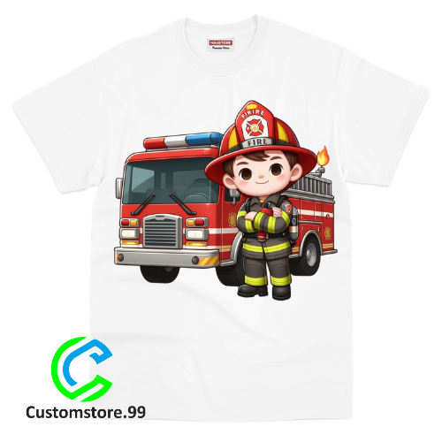 Baju Anak Kaos Anak Motif DAMKAR Pemadam Kebakaran Terbaru Free Nama