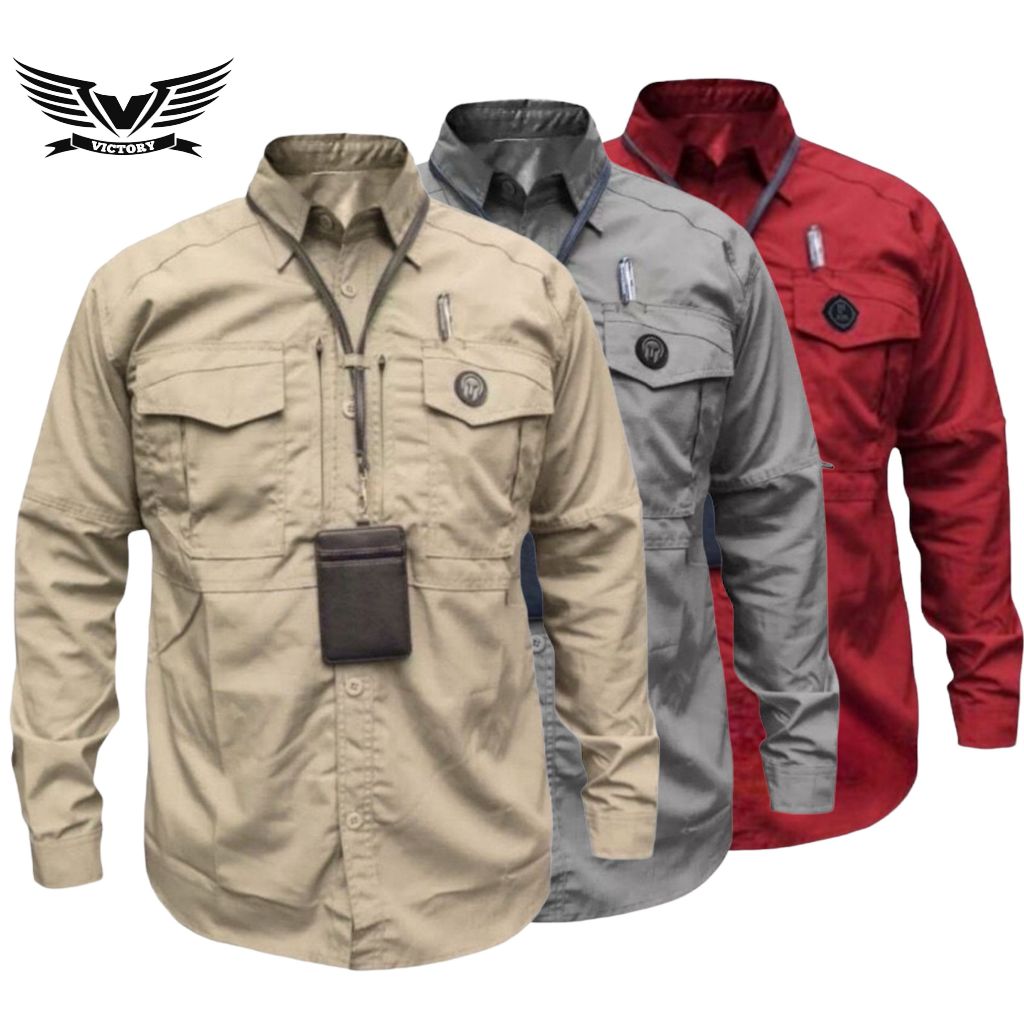 Kemeja Tactical Lapangan PDL lengan panjang M tac - Baju Tactical PDL Kerja Kantor Crew Organisasi B