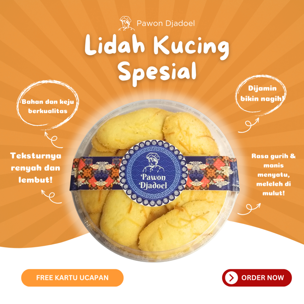 

Kue Kering Lidah Kucing Special 250 gram / Kue Lebaran Enak