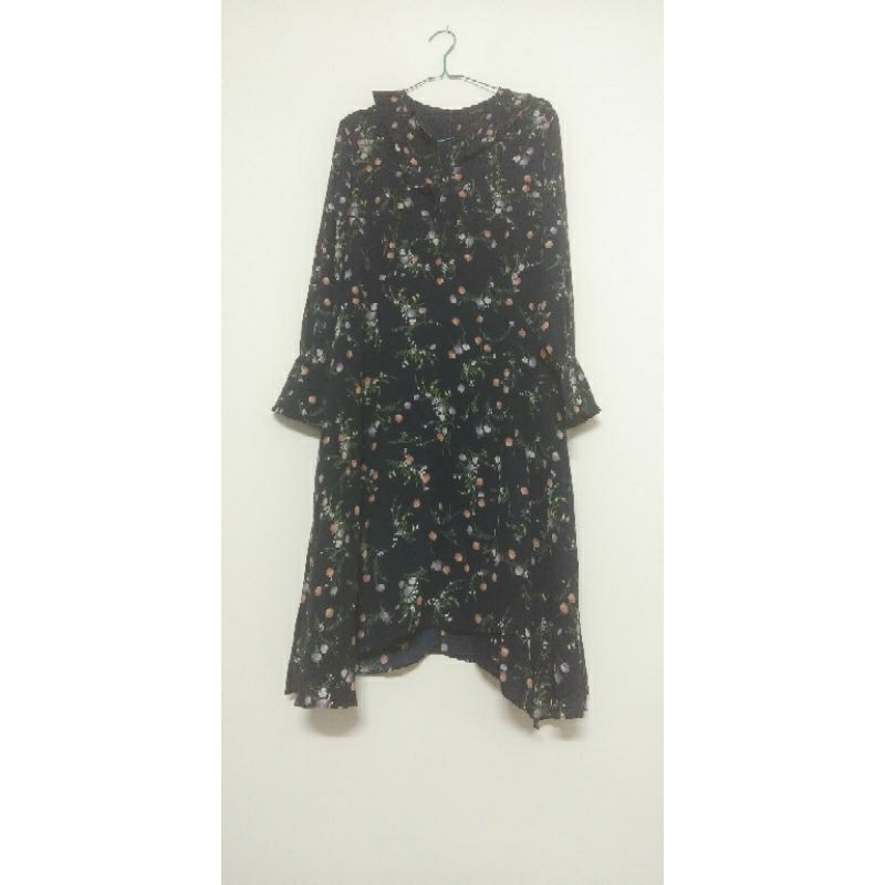 dress sifon bunga floral