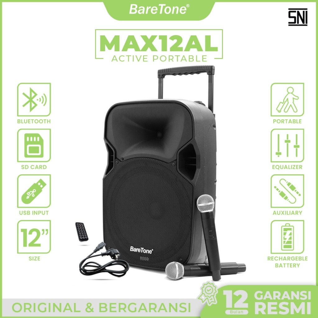Speaker Portable BareTone 12 inch MAX12AL