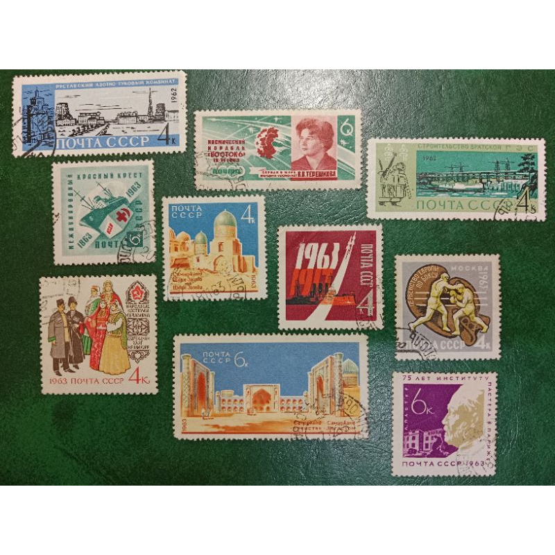 

Prangko Rusia 10 pcs Campur tahun 1962-1963 USED