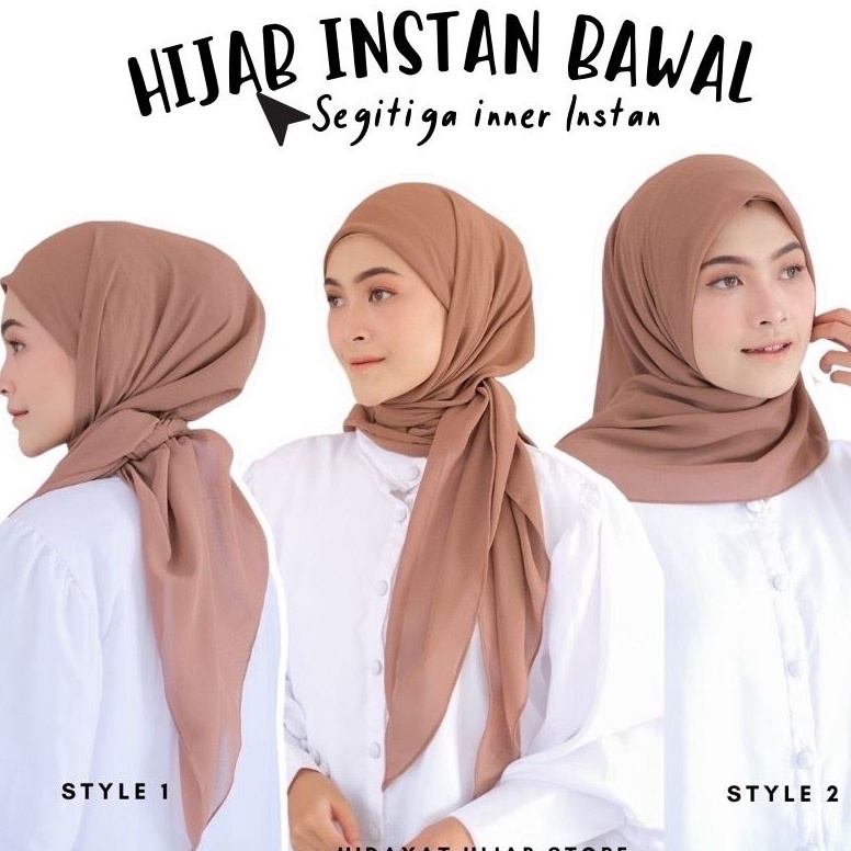 UTY121 Dikon  Hijab Segitiga Instan Bawal 1 layer plus inner Segi3 Segiempat instan innerCeruty baby