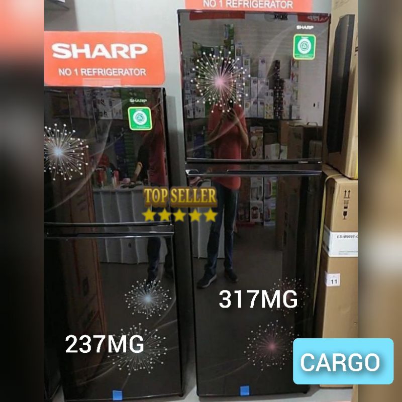 KHUSUS CARGO KULKAS 2 PINTU SHARP SJ197ND SJ 195MD 236HS 237MG 317MG JUMBO ORIGINAL TANPA SALJU