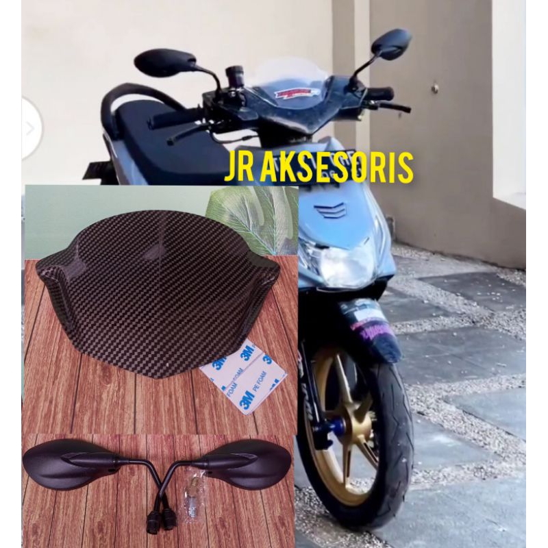 PAKET VARIASI VISOR KARBON PLUS SPION BEAT KARBU