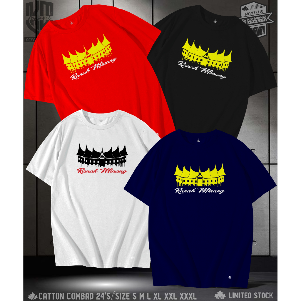 KAOS PRIA DEWASA DISTRO RUMAH ADAT RANAH MINANG RUMAH GADANG