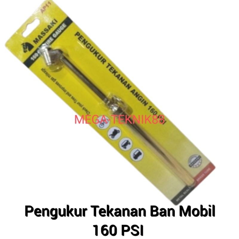 MASSAKI UKURAN ANGIN BAN MOBIL/ TRUK 160 PSI PENGUKUR TEKANAN BAN 160PSI