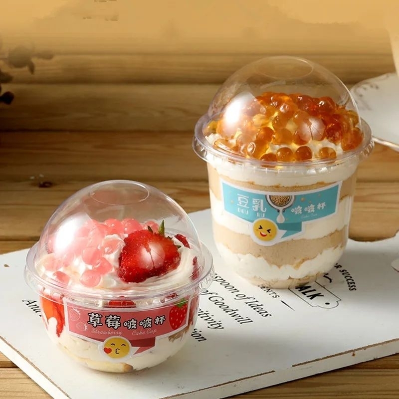 Dessert Cup Cake Cup Gelas Boba 360ml 250ml  (isi 10set) Tebal Cup es krim