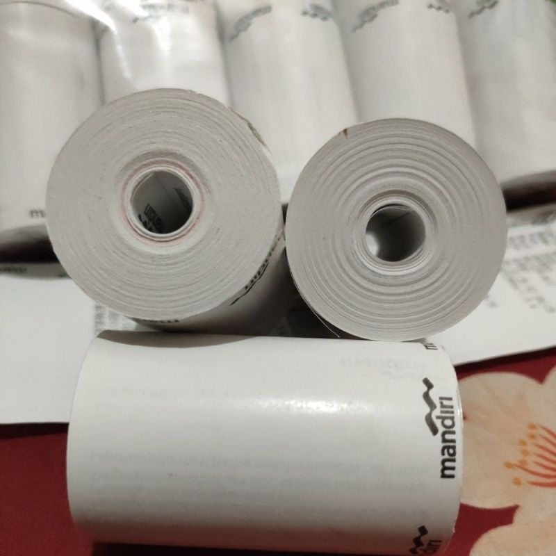 

Kertas Kasir Struk Thermal Roll EDC Logo Bang Mandiri 58*40 Coreles