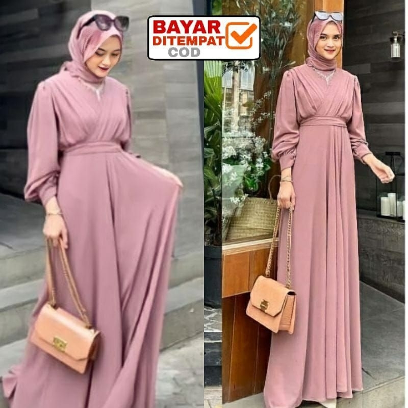 Dress Gamis Ceruty Gaudy Fashion Muslimah