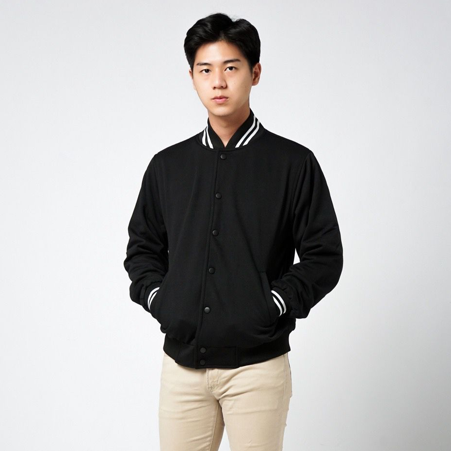 Jaket Bomber Varsity Basic Fleece / Jacket Bomber Varsity / Jaket Bomber Varsity Polos Premium