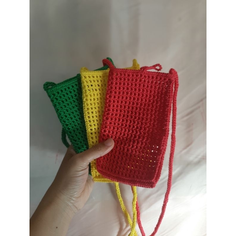 Tas Rajut Hp / Slingbag HP / Handmade / rajut tangan / bisa request warna