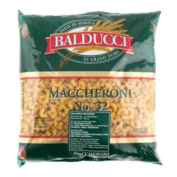 

HTX729 GROSIR MURAH Balducci Pasta Macaroni Makaroni 5gr