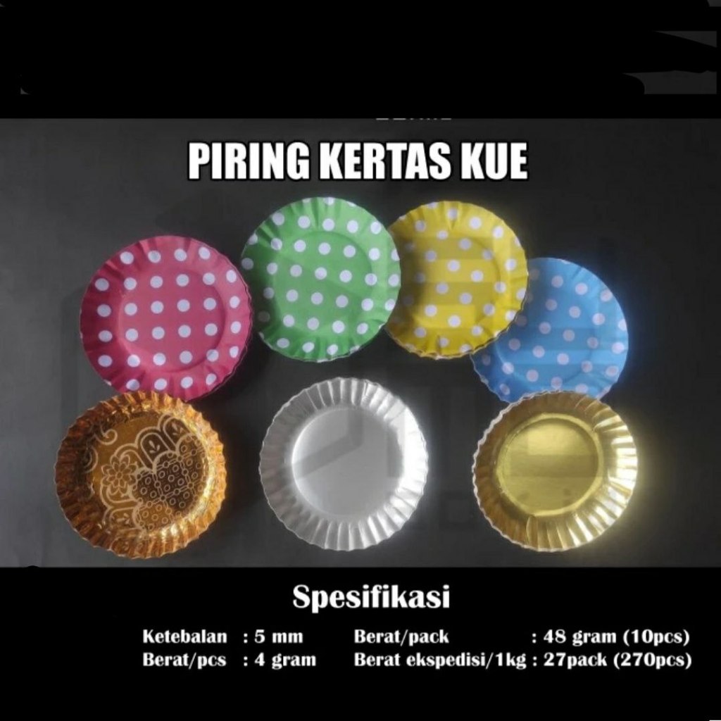 Piring kertas / piring kue bolu ulang tahun/acara lainnya satuan eceran warna bervariasi - Emas