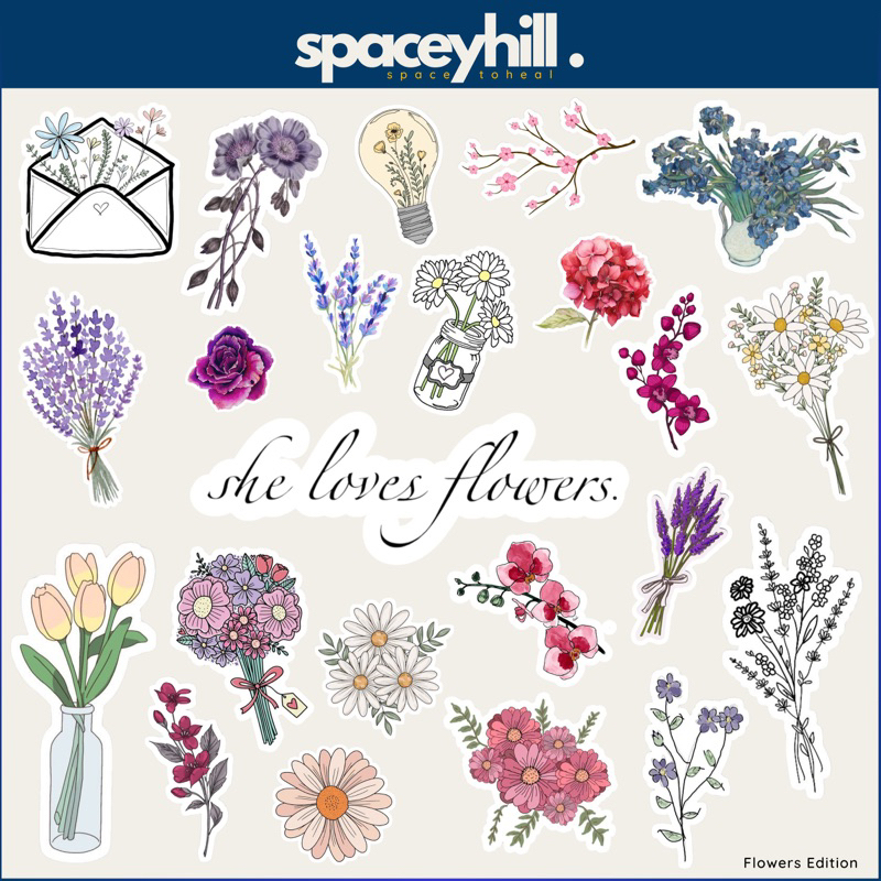 

STICKER FLOWERS AESTHETIC - Sticker KPOP for Ipad Tablet Laptop