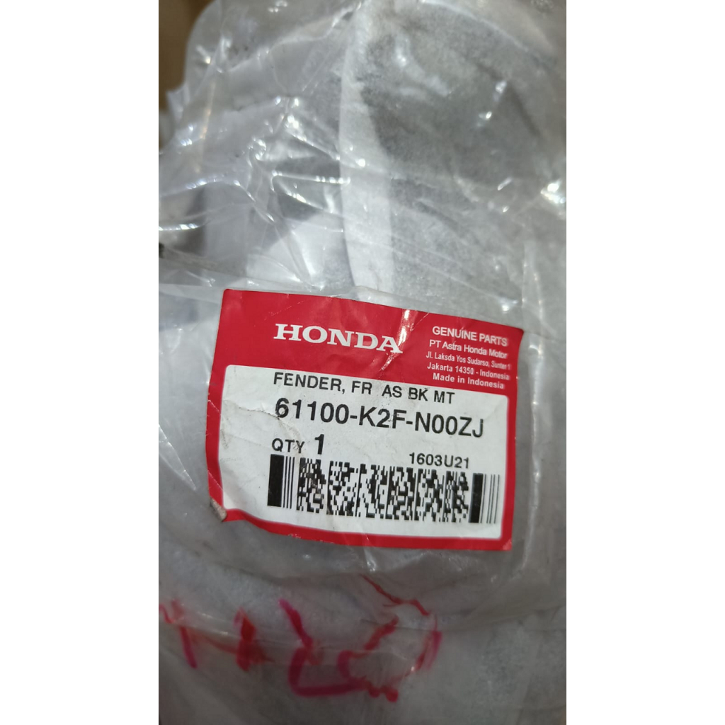 61100K2FN00ZJ Spakbor Depan Hitam (Fender FR AS Black matte) – Honda Scoopy eSP K2F Fender FR AS BK 
