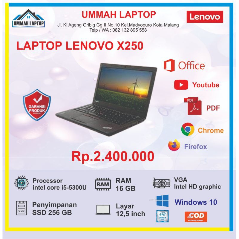 Laptop Lenovo X250