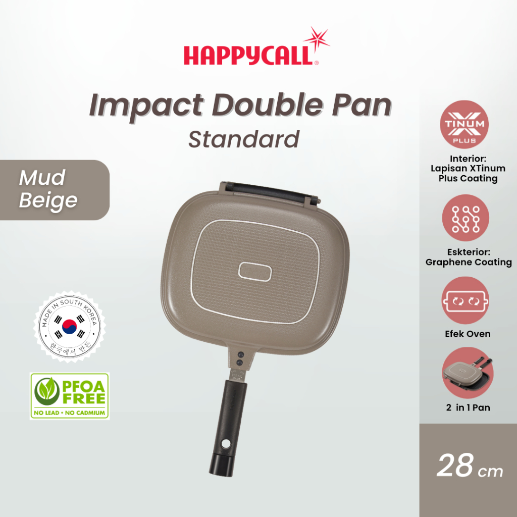 Happycall Impact Double Pan 28 cm - Beige - Alat panggang dua sisi