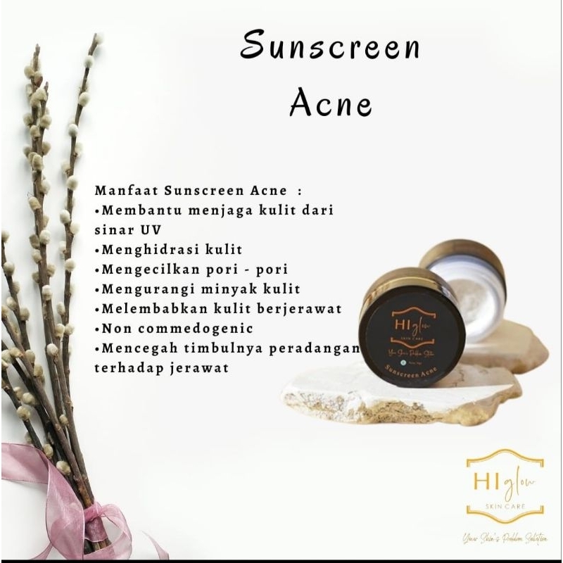 Sunscreen acne Hi Glow Skincare