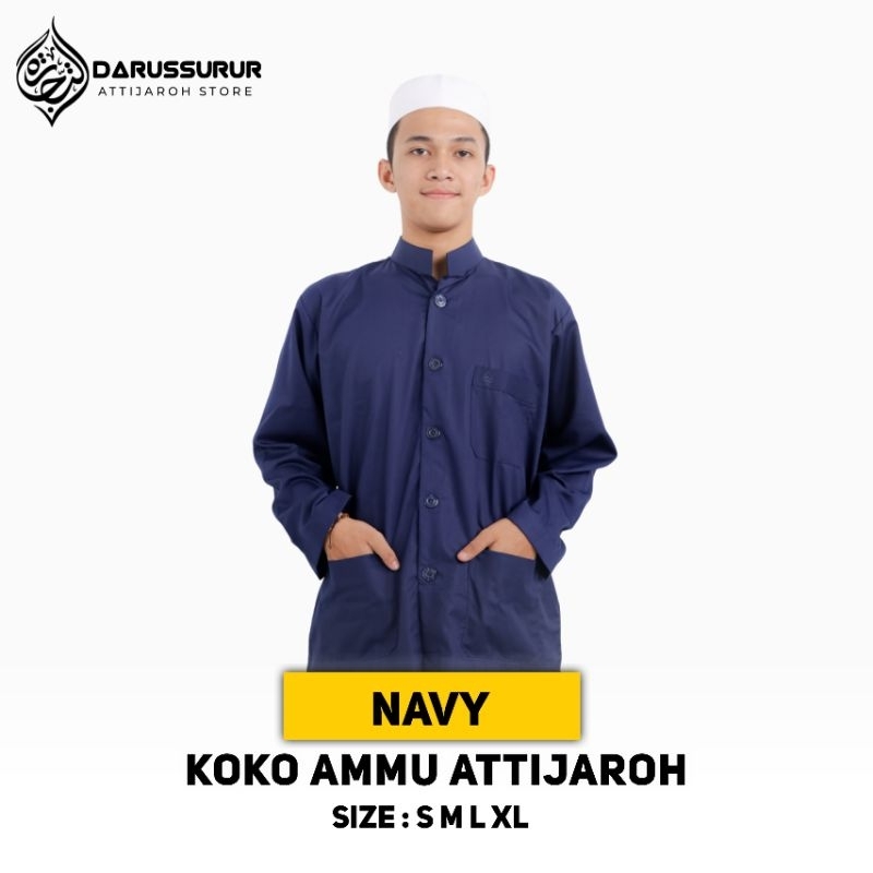 Baju Koko Ammu | Baju Koko Ammu Warna Navy | Baju Koko Haibah Ammu Attijaroh