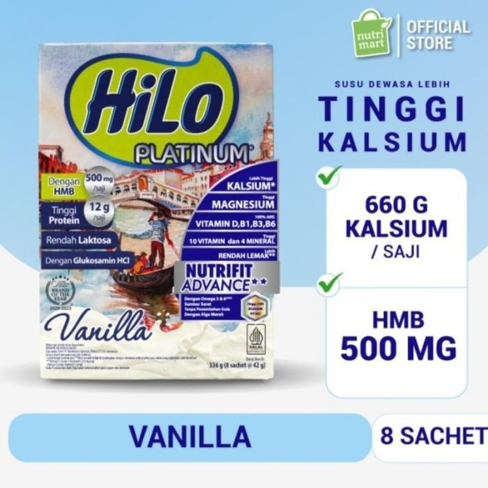 

TERBAIK HILO PLATINUM +HMB 8 SACHET RASA VANILLA (336 GR)