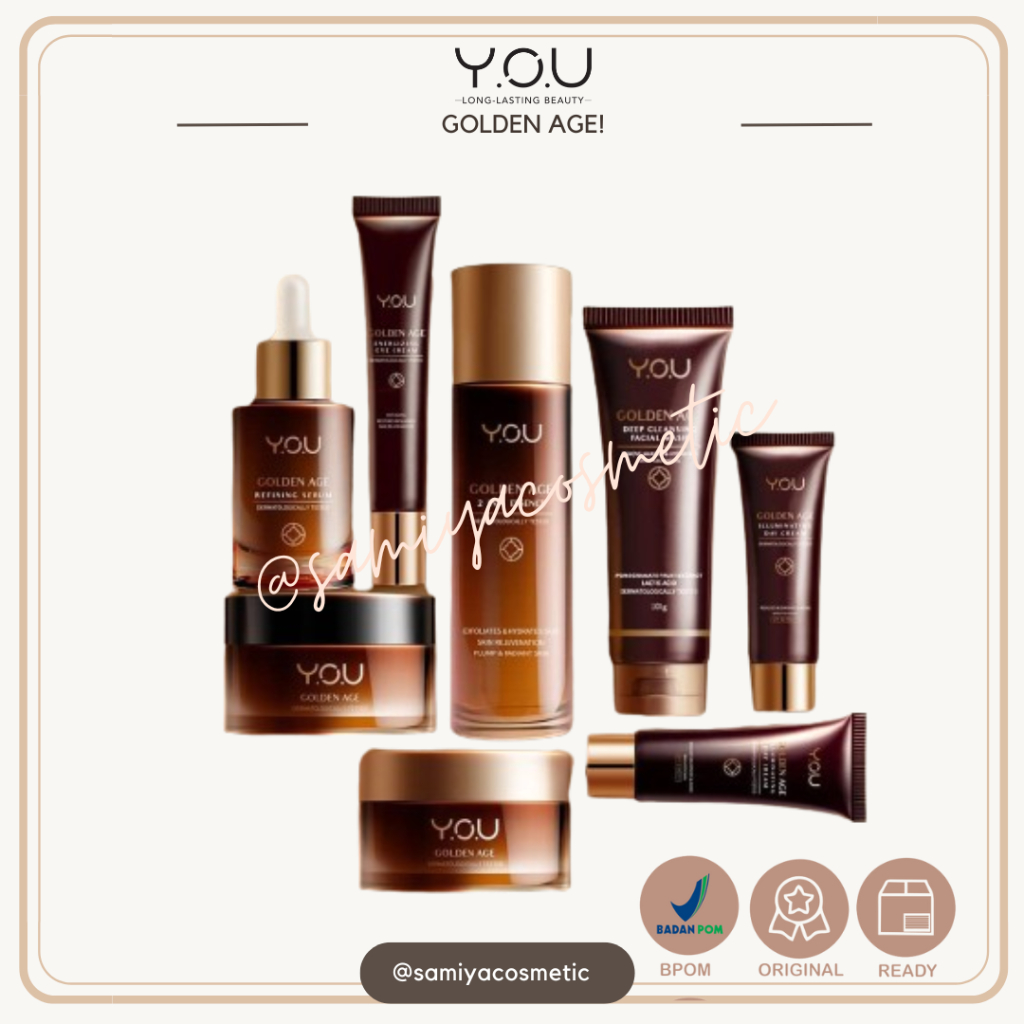 You Paket Golden Age - Skincare Anti Aging | Facial Wash | Intensive Serum | Day Cream | 2in1 Essenc