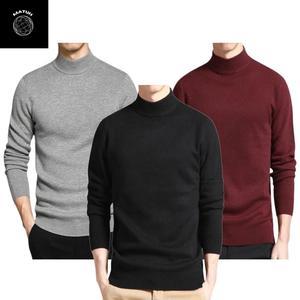 Sweater Rajut Turtleneck Pria Kerah Berdiri Bahan Premium Keren Hangat Rajutan Korea Style Kekinian