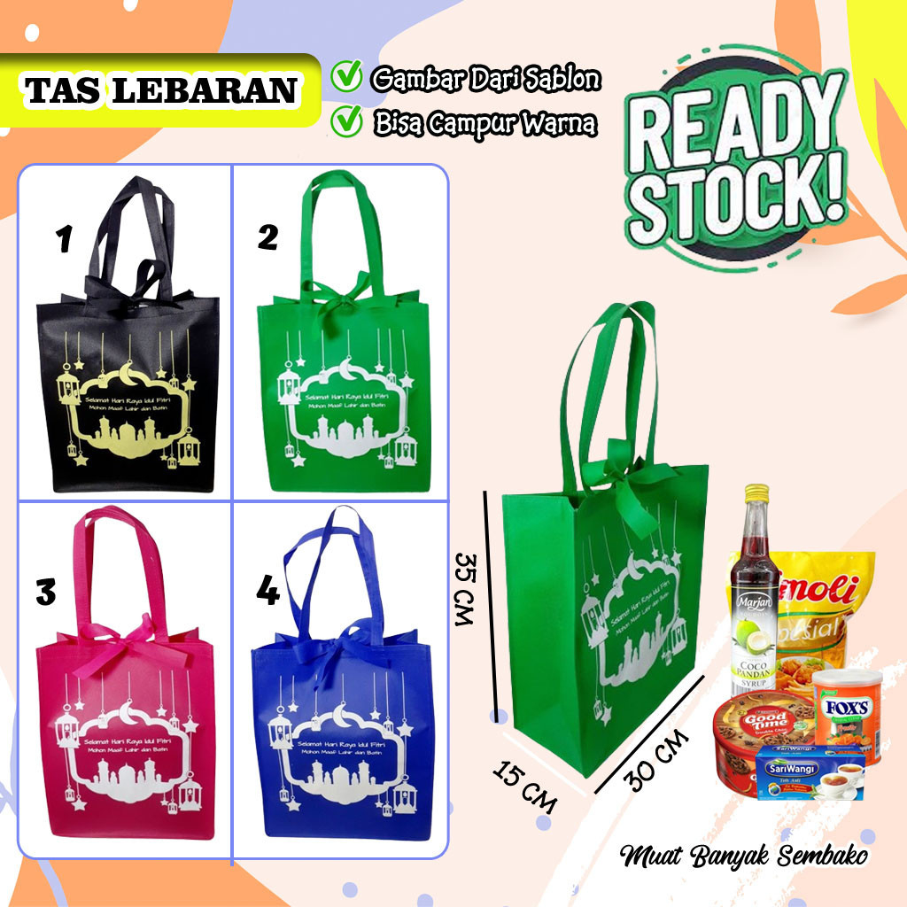 

Ready Stock Tas Lebaran Sablon Terlaris Murah Tali Pita