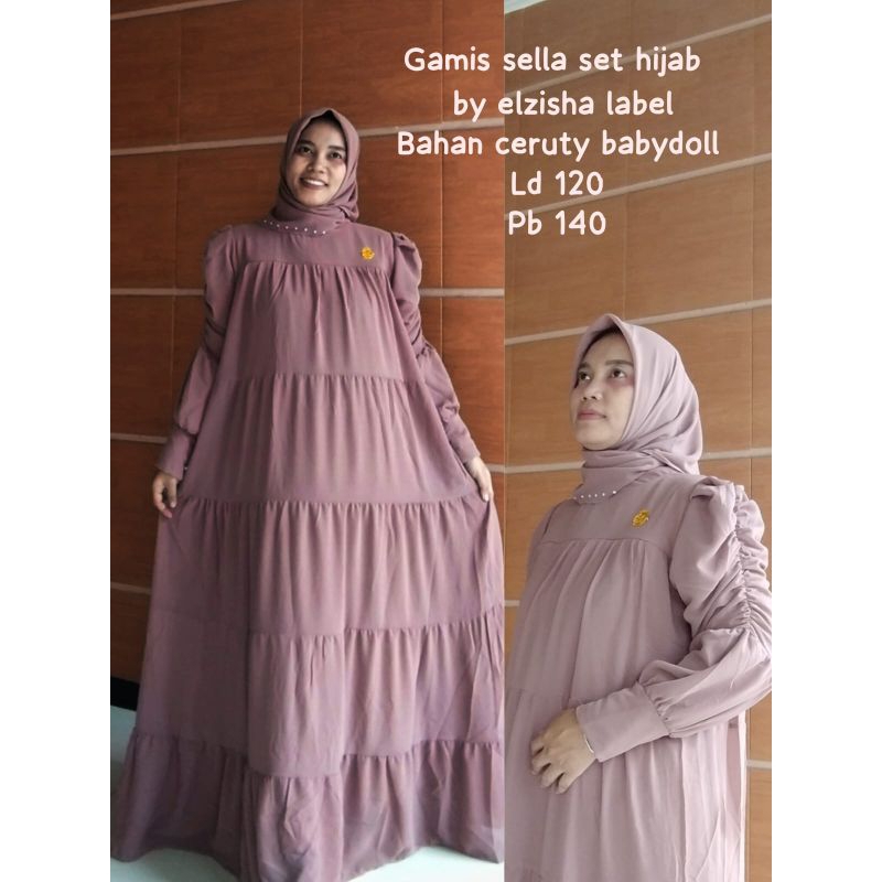 Gamis sella Set hijab by elzisha label
