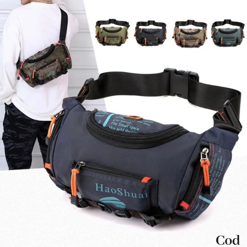 Tas Selempang Haoshuai 5130 healing tas waitsbag slingbag phonebag tas multifungsi