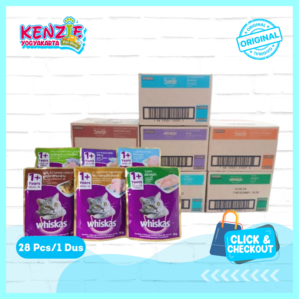 Whiskas Pouch makanan kucing basah 1 Dus isi 28 pcs