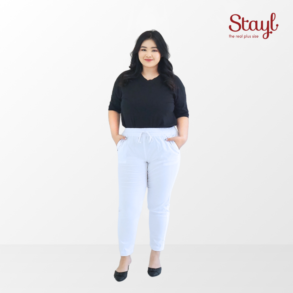 STAYL Celana Panjang Wanita Jumbo + All Size 10 Warna Clana Kuliah Kerja Baggy Pants Bahan Katun Str