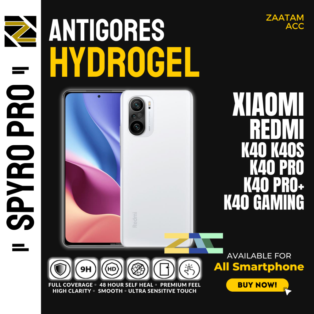 PREMIUM HYDROGEL ANTIGORES XIAOMI REDMI K40 PRO + K40S K40 GAMING SCREENGUARD