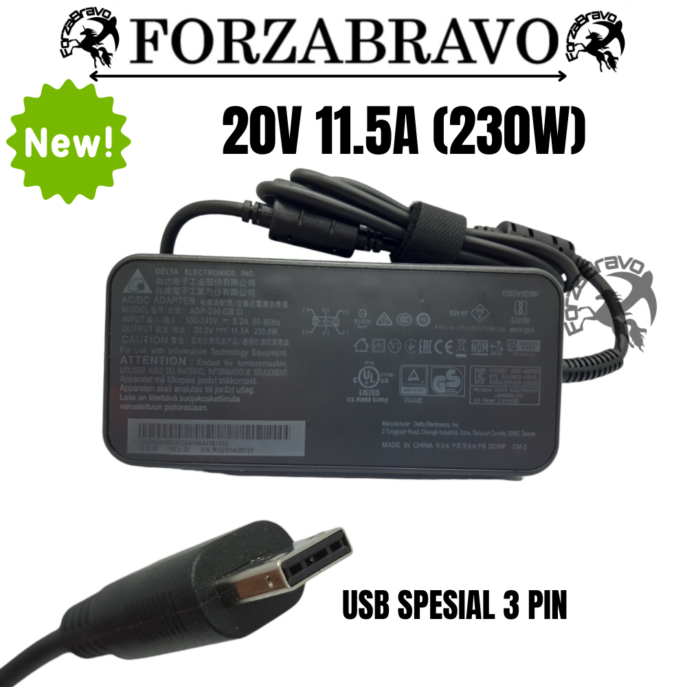 AC Adaptor Charger 20V 11.5A (230W) FIt MSI MS-1541 GE66 ADP-230GB D