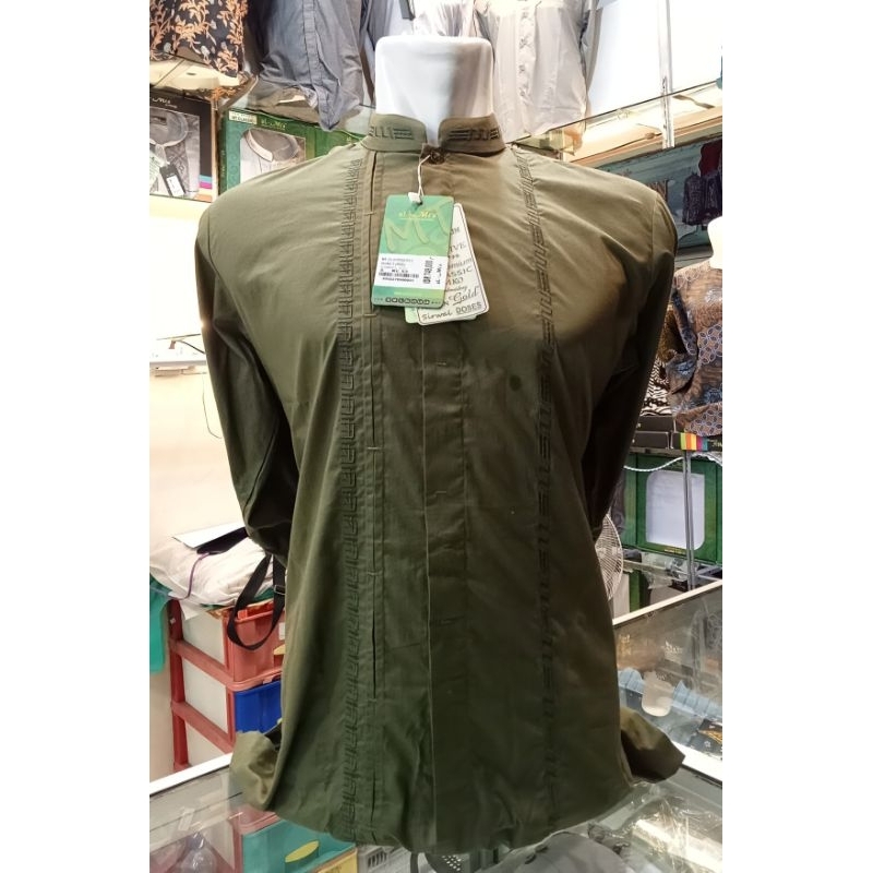 Koko Almia Lengan Panjang Hijau Army