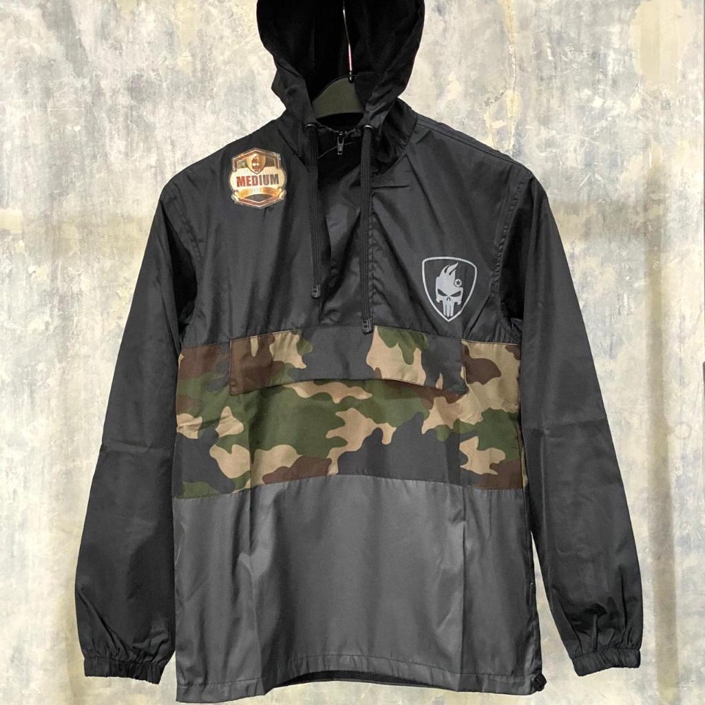 JAKET CAGOULE KIDDROCK | JAKET CAGOULE LORENG ABU HITAM | JAKET CAGOULE PARASUT DORAEMON