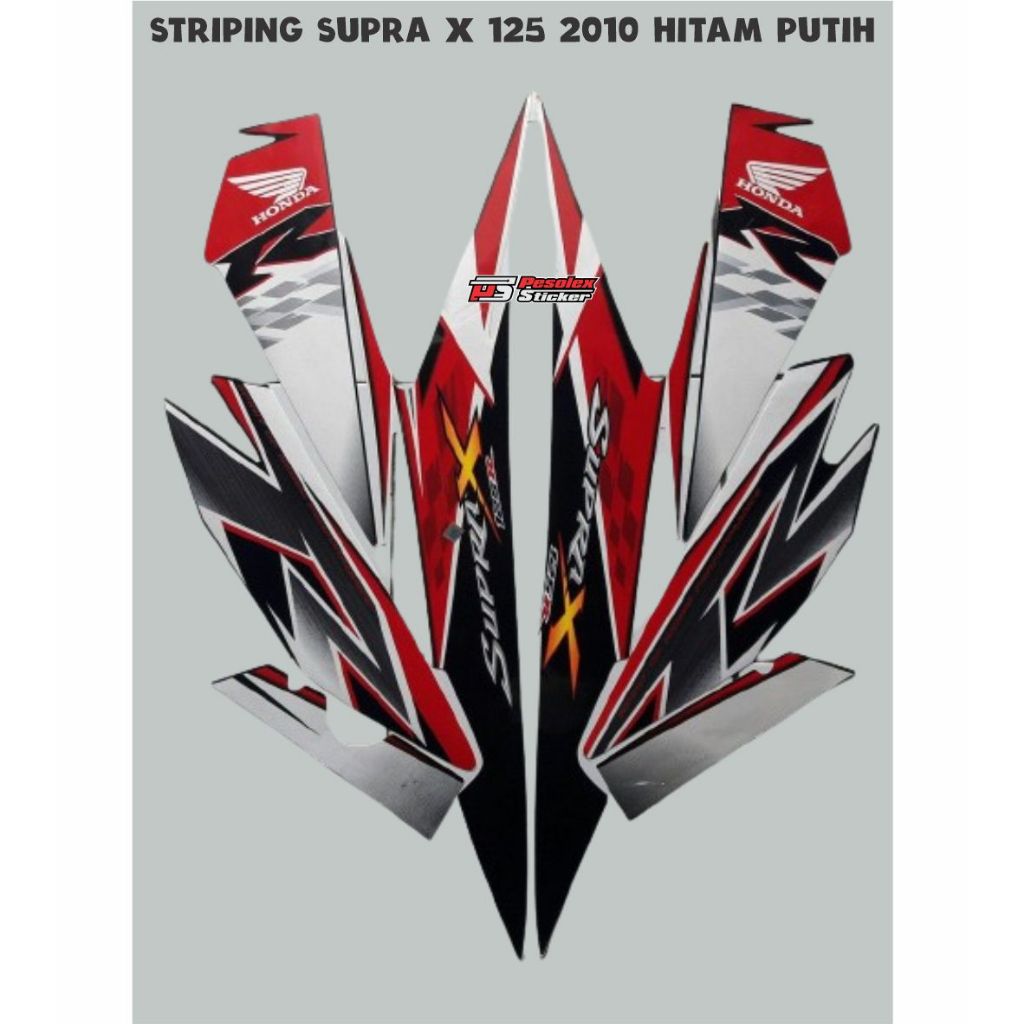 Striping Stiker Lis Body Motor Supra X 125 Tahun 2010