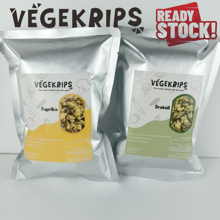 

VEGEKRIPS Keripik Paprika 50 Gr FREE Brokoli 50 Gr