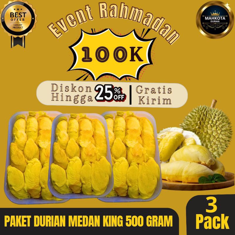 

PROMO DURIAN KUPAS MEDAN KING 500 GRAM//DURIAN SUPER PREMIUM