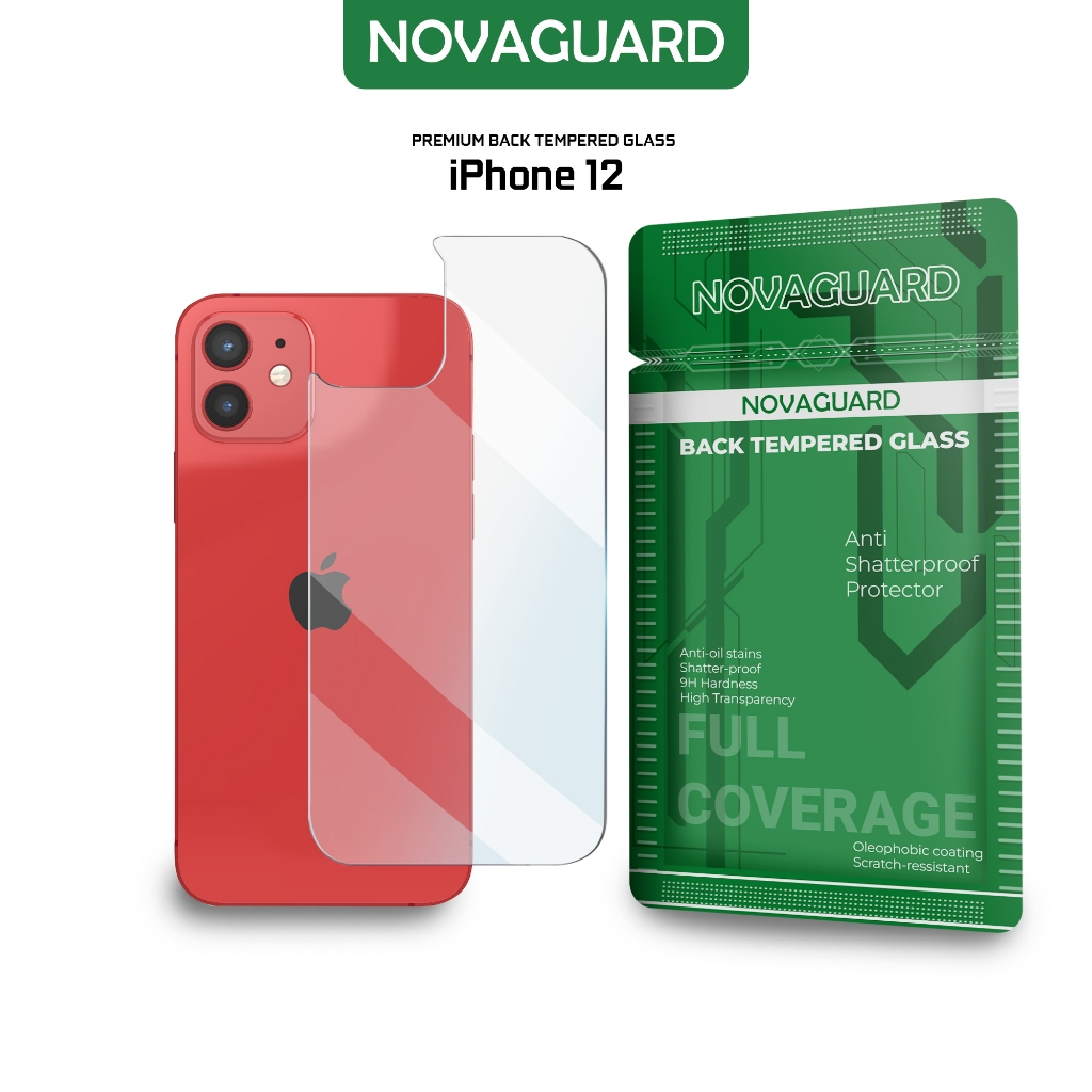 NovaGuard Back Tempered Glass for iPhone 12 Anti Gores Belakang Protector