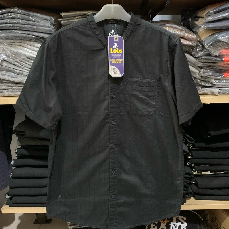 Kemeja Koko Lois Original Lengan Pendek KLK326BK Black Hitam